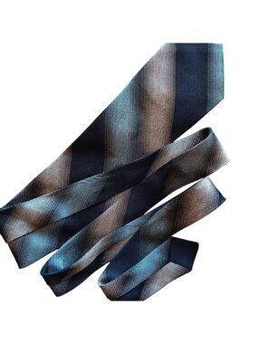 True Vintage Necktie Striped Mens Tie Blue & Gray 56" 3.5" wide 1970's